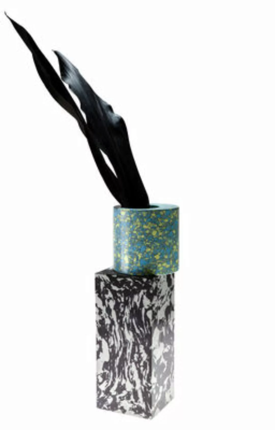 Vase Swirl stein blau schwarz / Marmor-Optik - Tom Dixon - Schwarz günstig online kaufen