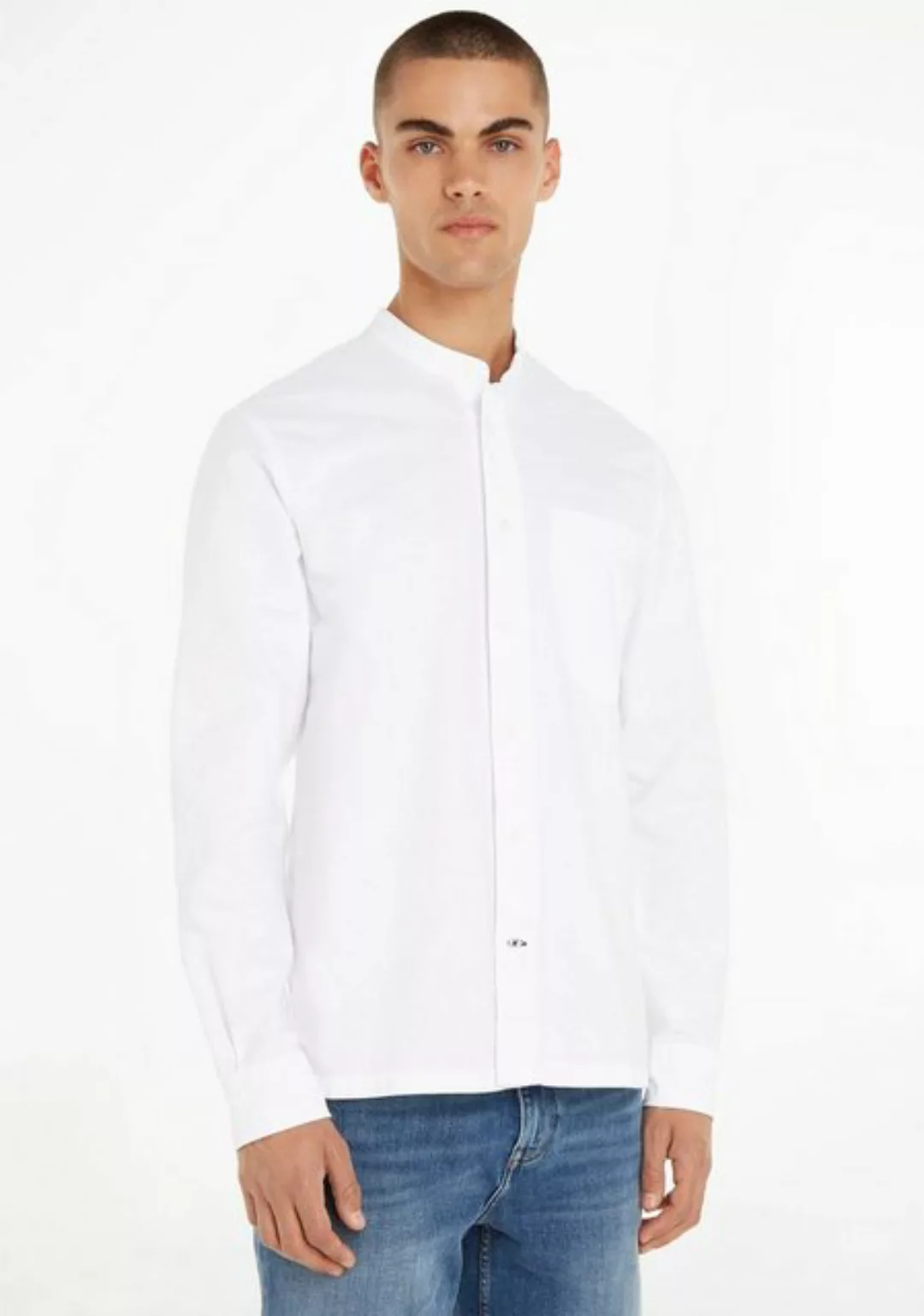 Tommy Hilfiger Langarmhemd PIGMENT GMD MANDARIN RF SHIRT in klassischem Des günstig online kaufen