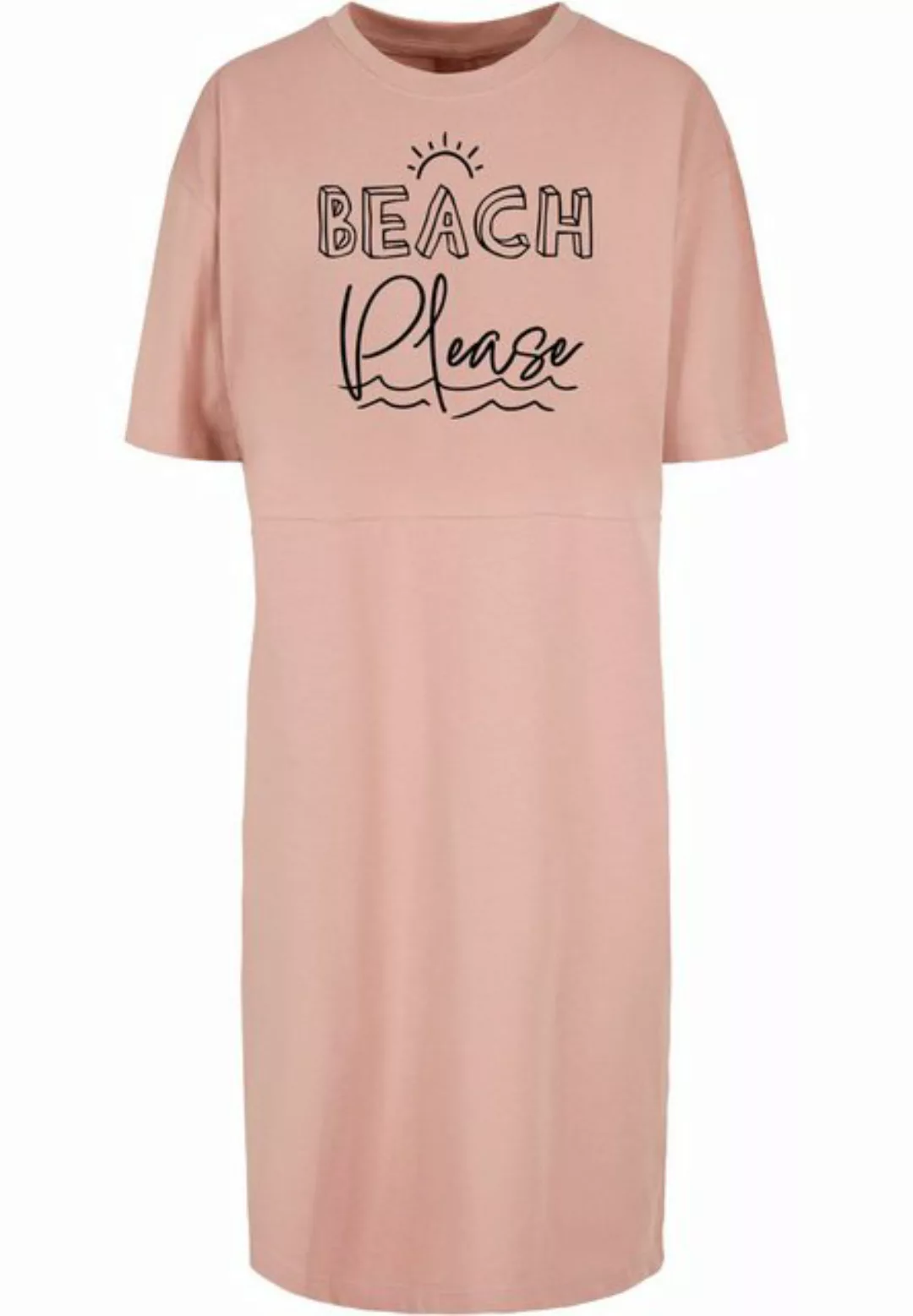 Merchcode Shirtkleid Merchcode Damen Ladies Beach Please Oversized Slit Tee günstig online kaufen