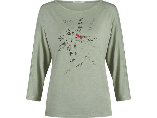 GreenBomb Langarmshirt GREENBOMB Damen-Langarmshirt 'Bird Branch' mit 3/4 günstig online kaufen