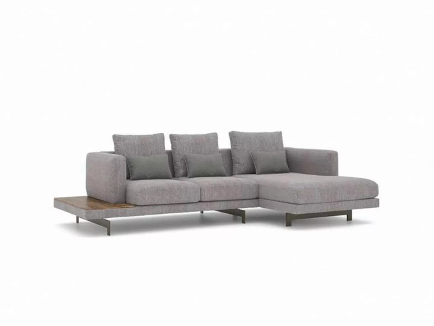 JVmoebel Ecksofa Wohnzimmer Ecksofa L-Form Grau Sofa Couch Designer Polster günstig online kaufen