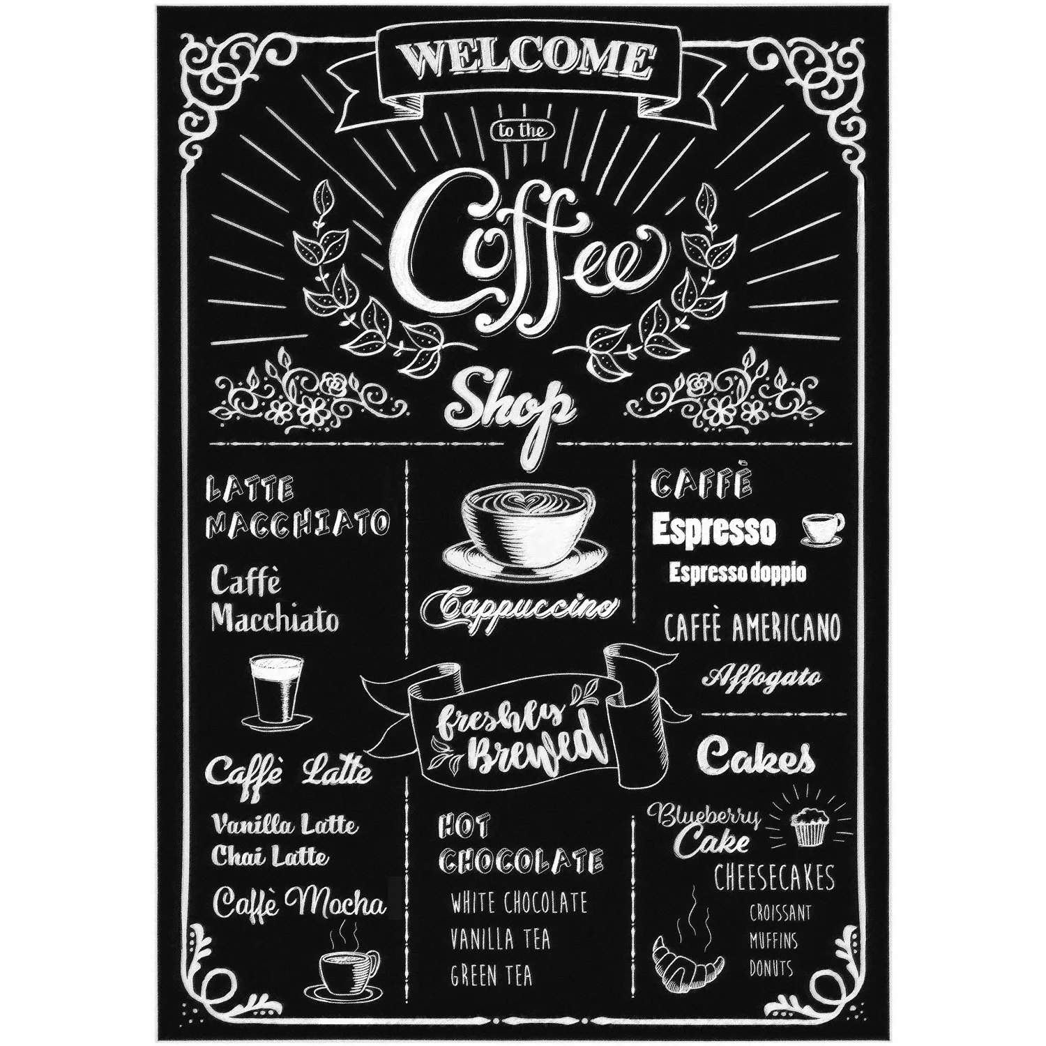 Komar Wandtattoo "Coffeeshop - Größe 50 x 70 cm", (1 St.), selbstklebend, W günstig online kaufen