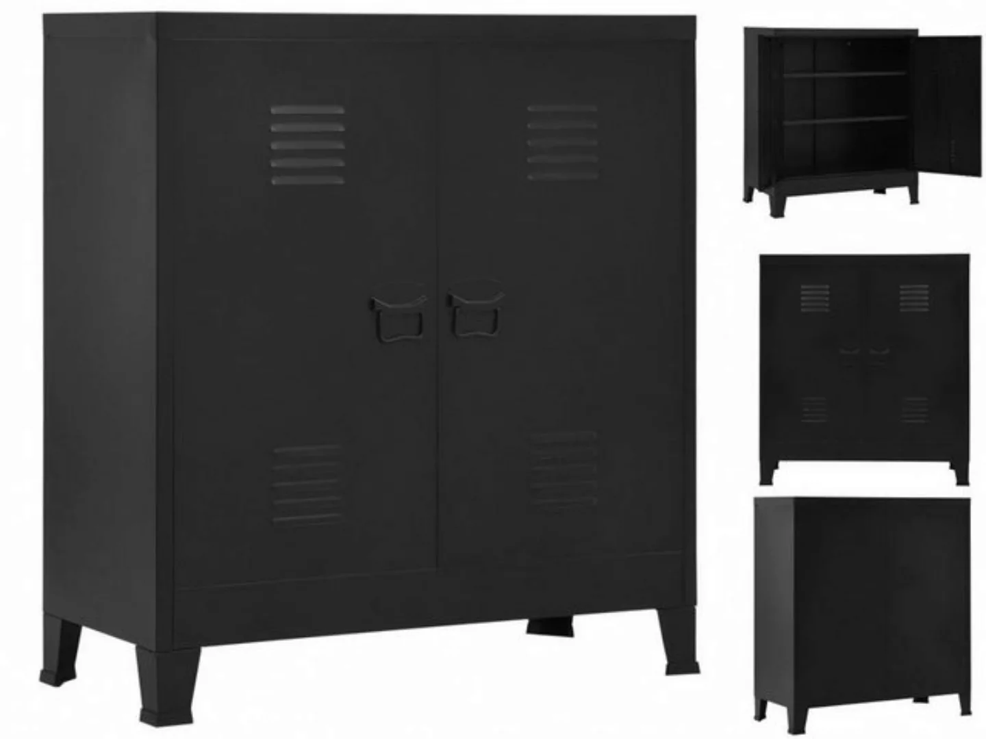 vidaXL Aktenschrank Aktenschrank Industriell Schwarz 9040100 cm Stahl günstig online kaufen