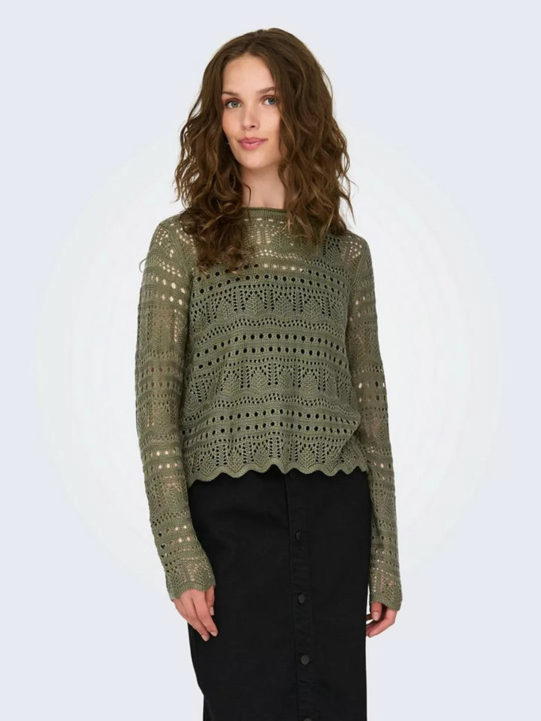 JACQUELINE de YONG Strickpullover Legerer Feinstrick Pullover Weiches Vinta günstig online kaufen