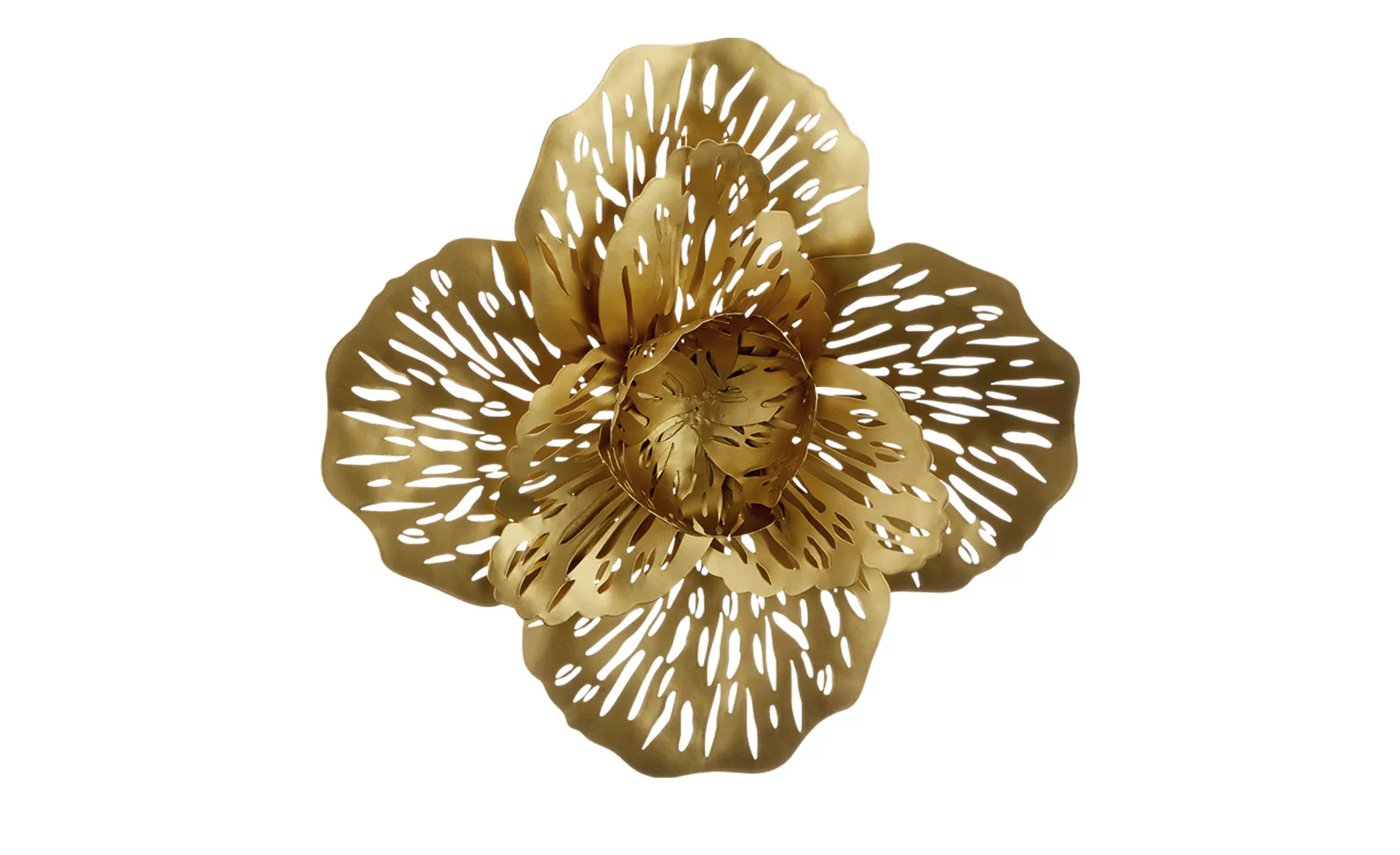 Wanddekoration "Blüte" - gold - Eisen - 28 cm - 28 cm - 5,5 cm - Sconto günstig online kaufen