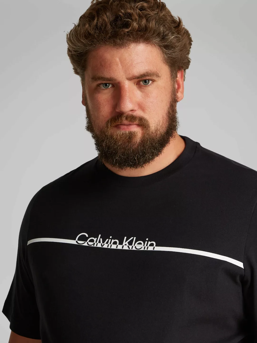 Calvin Klein Big&Tall Rundhalsshirt "BT SPLIT LINE LOGO T-SHIRT", in Großen günstig online kaufen