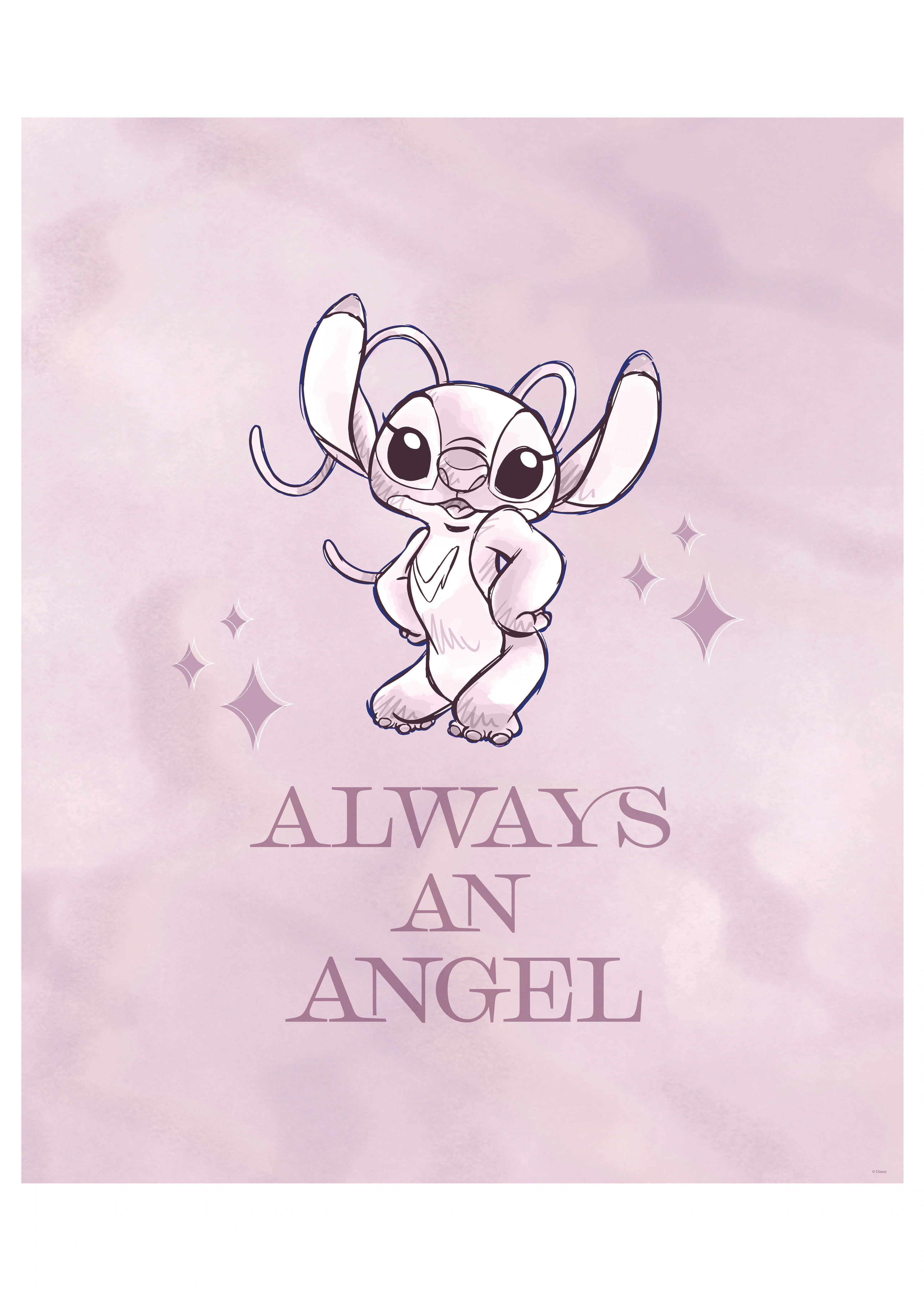 Komar Bild "Komar Wandbild- Stitch Always an Angel - Größe 50 x 70 cm", Dis günstig online kaufen