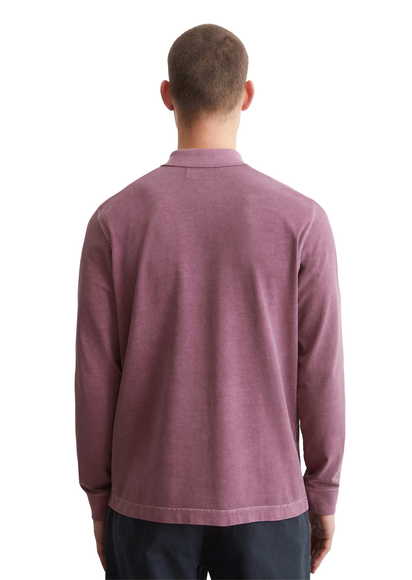 Marc O'Polo Langarm-Poloshirt im Washed-Look günstig online kaufen