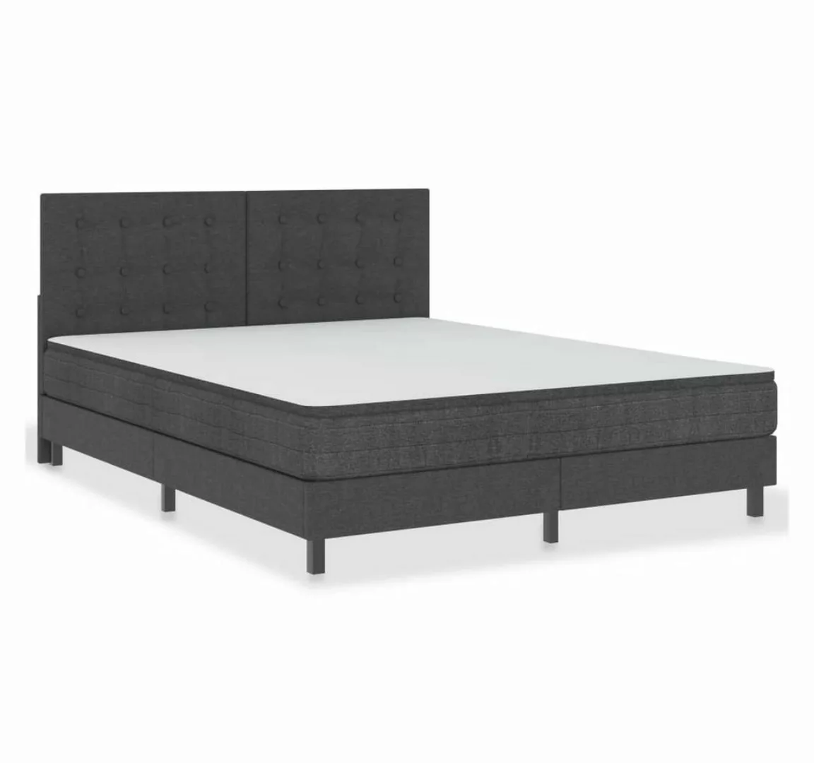 vidaXL Boxspringbett Boxspringbett Dunkelgrau Stoff 180x200 cm Doppelbett B günstig online kaufen