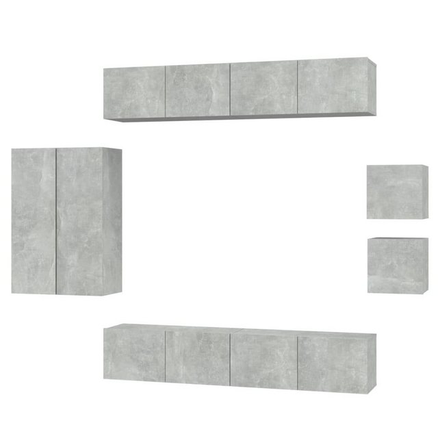 furnicato TV-Schrank 8-tlg. TV-Schrank-Set Betongrau Holzwerkstoff (1-St) günstig online kaufen