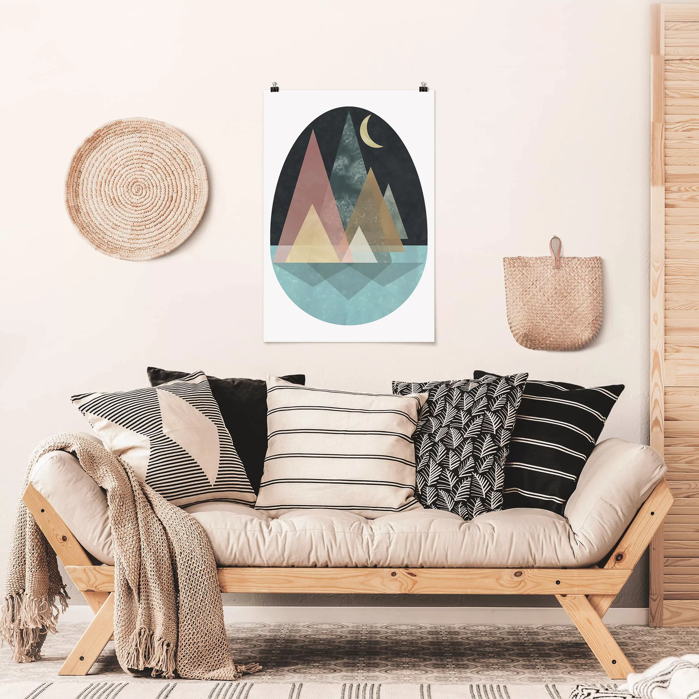 Poster Abstrakt - Hochformat Utopische Landschaft - Mond günstig online kaufen