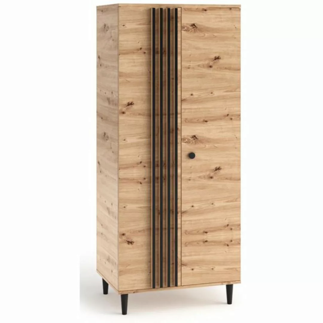 Beautysofa Garderobenschrank L10 (zweitürig Garderobe mit Lamellen,mit Klei günstig online kaufen