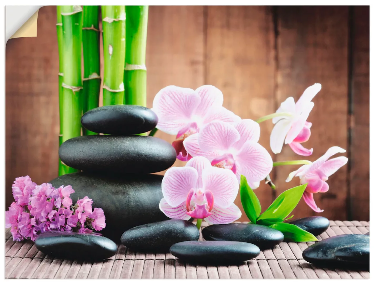 Artland Wandbild "Spa Konzept Zen Steinen Orchideen", Zen, (1 St.) günstig online kaufen