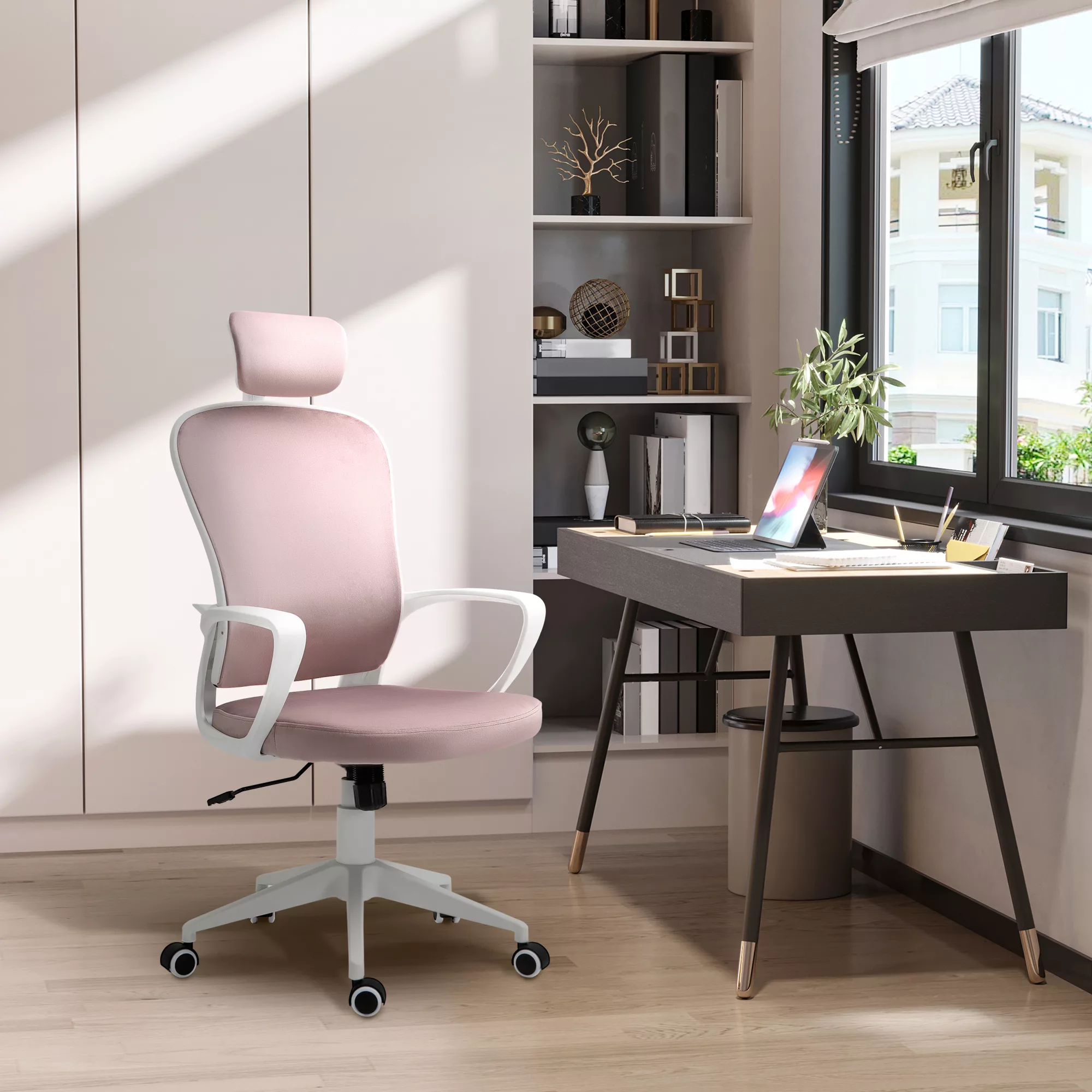 Vinsetto Bürostuhl ergonomisch für Frauen, höhenverstellbar mit Wippfunktio günstig online kaufen