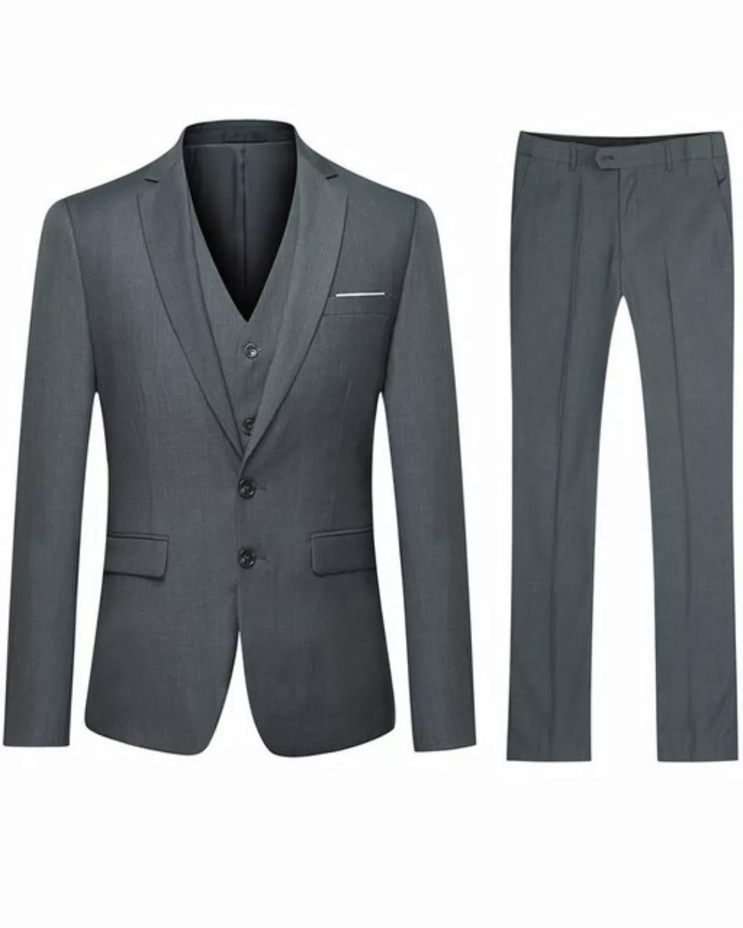 Allthemen Anzug (3 tlg) Herrenanzug Slim Fit mit 2 Knöpfe für Business günstig online kaufen