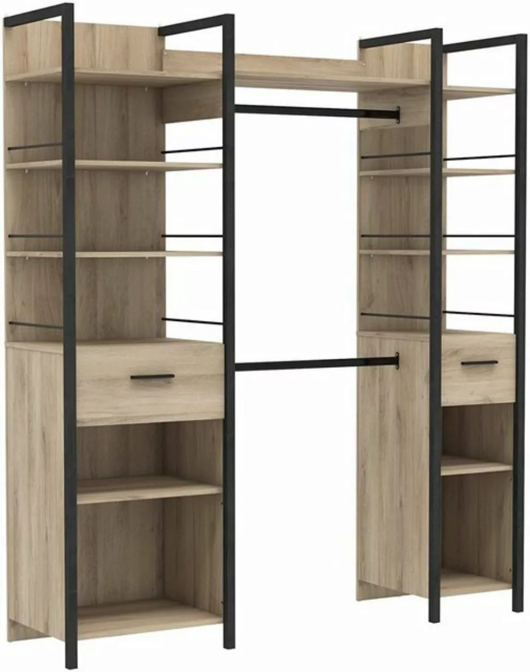 habeig Kleiderschrank Kleiderschrank begehbar offen Garderobe Schrank Regal günstig online kaufen