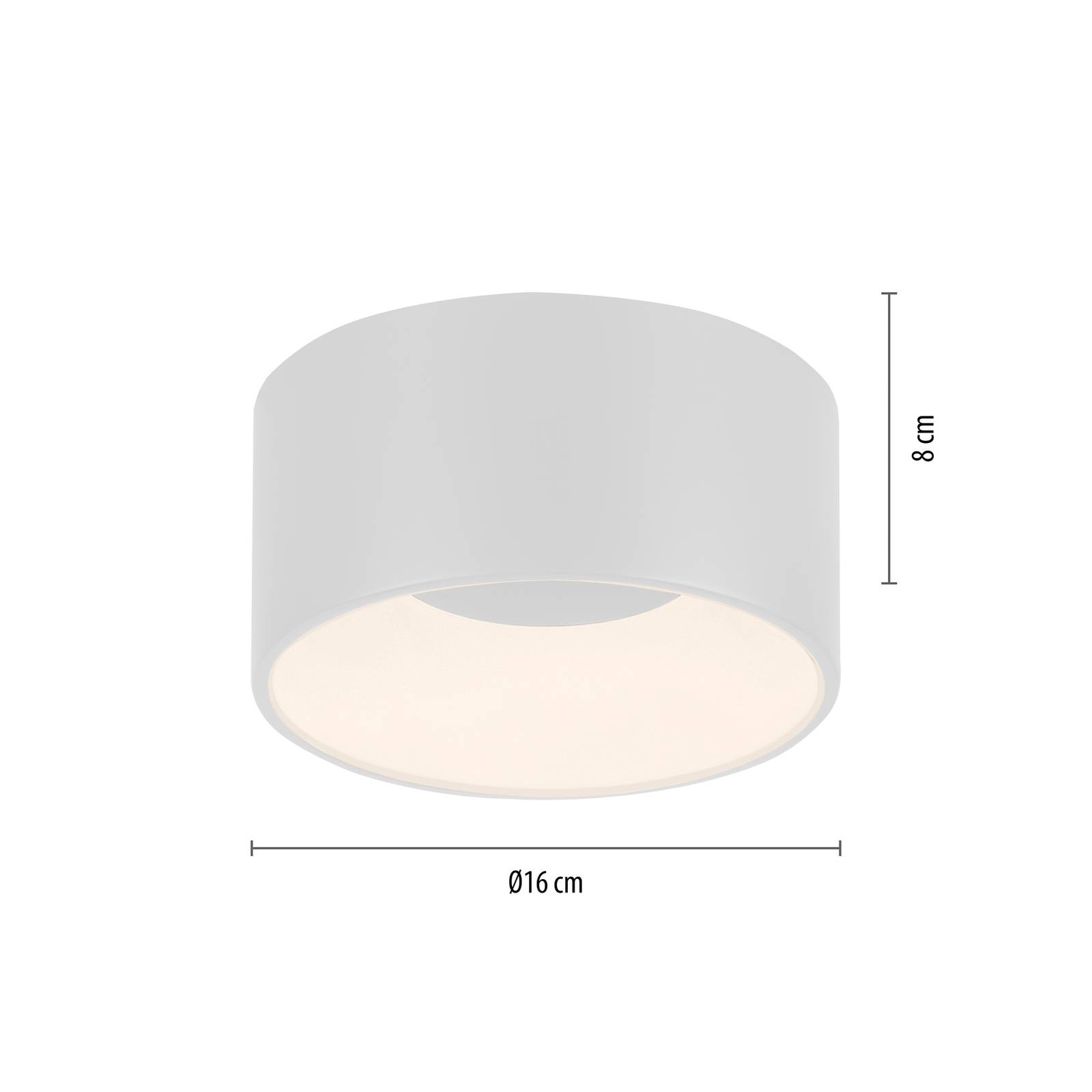 JUST LIGHT. LED-Deckenleuchte Tanika, weiß, Ø 16 cm, dimmbar günstig online kaufen