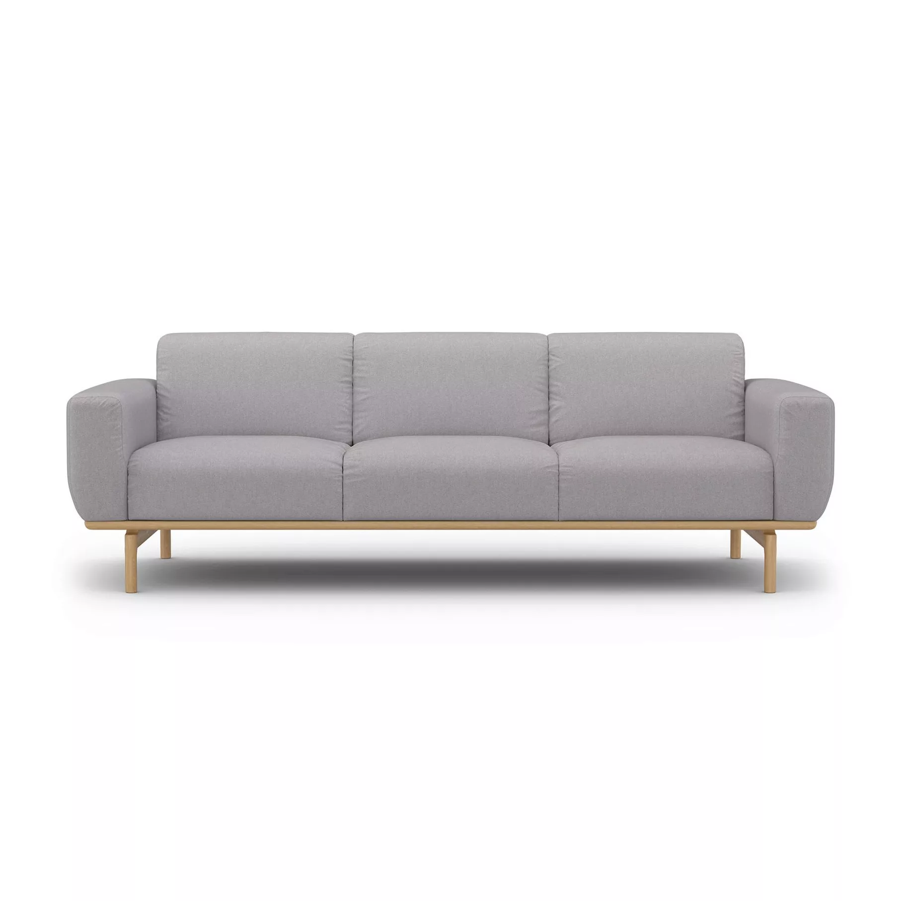 Sit with us - Air 3-Sitzer Sofa mit Eichengestell - steingrau/Stoff Modesto günstig online kaufen