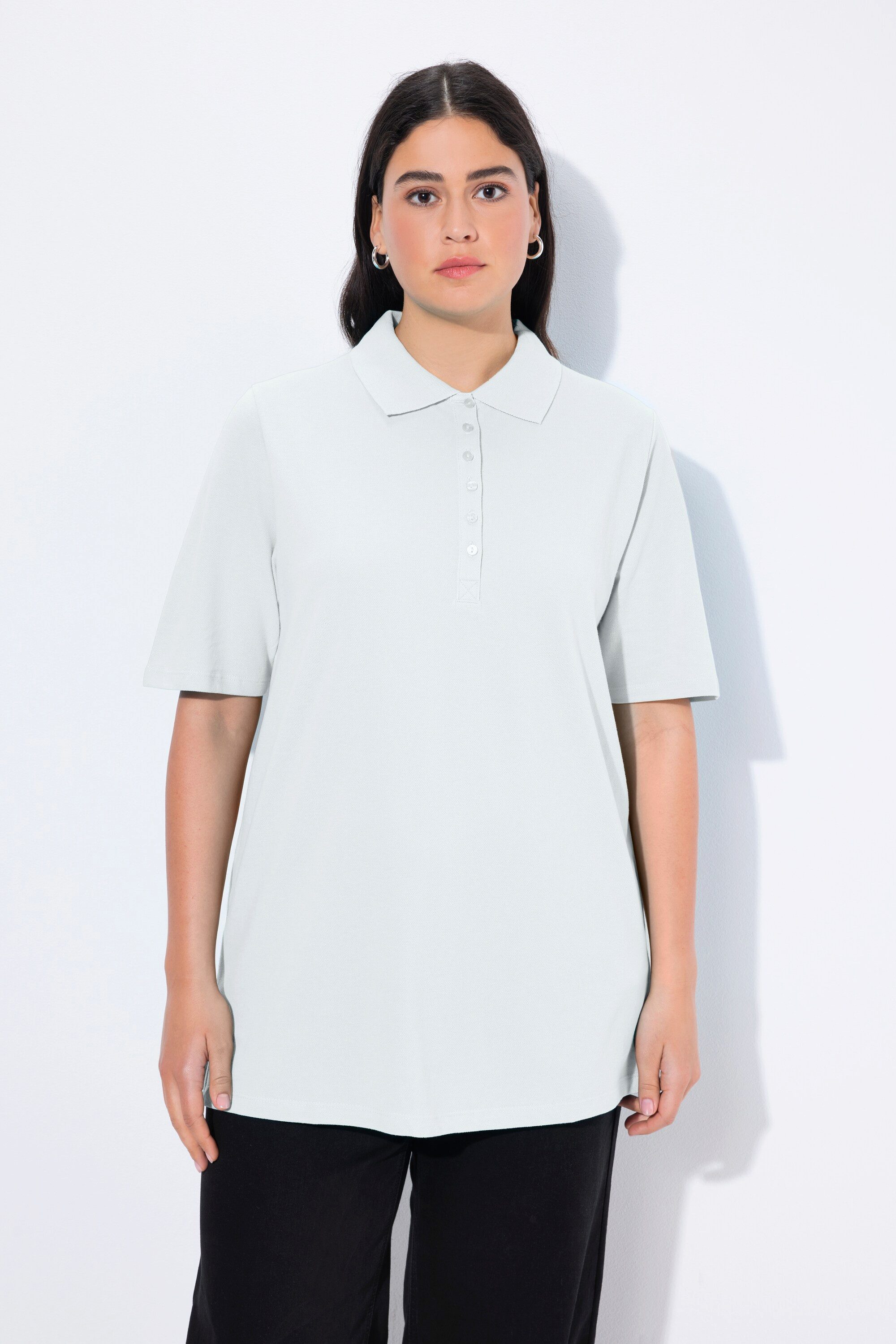 Ulla Popken T-Shirt Poloshirt Piqué Polokragen günstig online kaufen