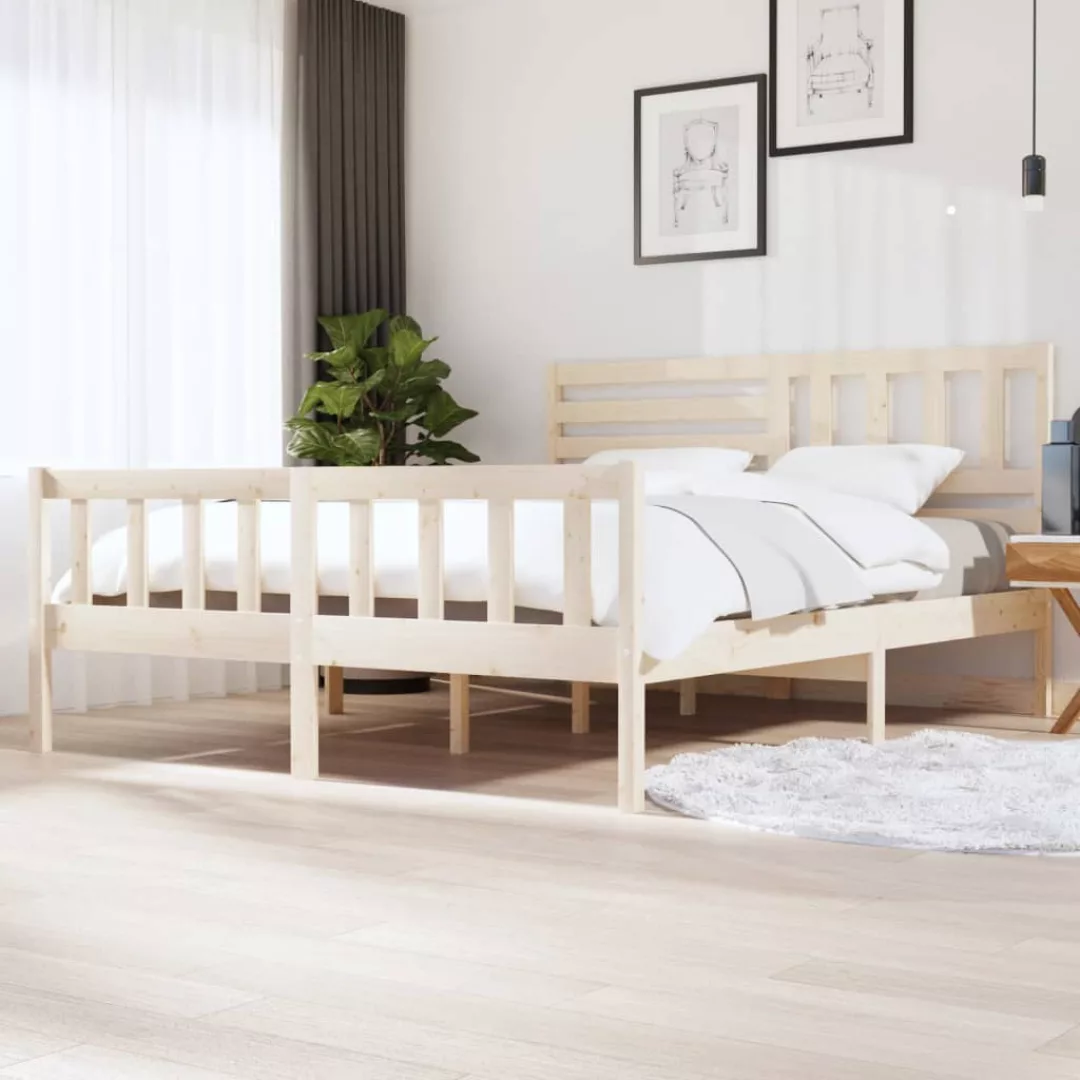 vidaXL Bettgestell Massivholzbett 180x200 cm 6FT Super King Doppelbett Bett günstig online kaufen