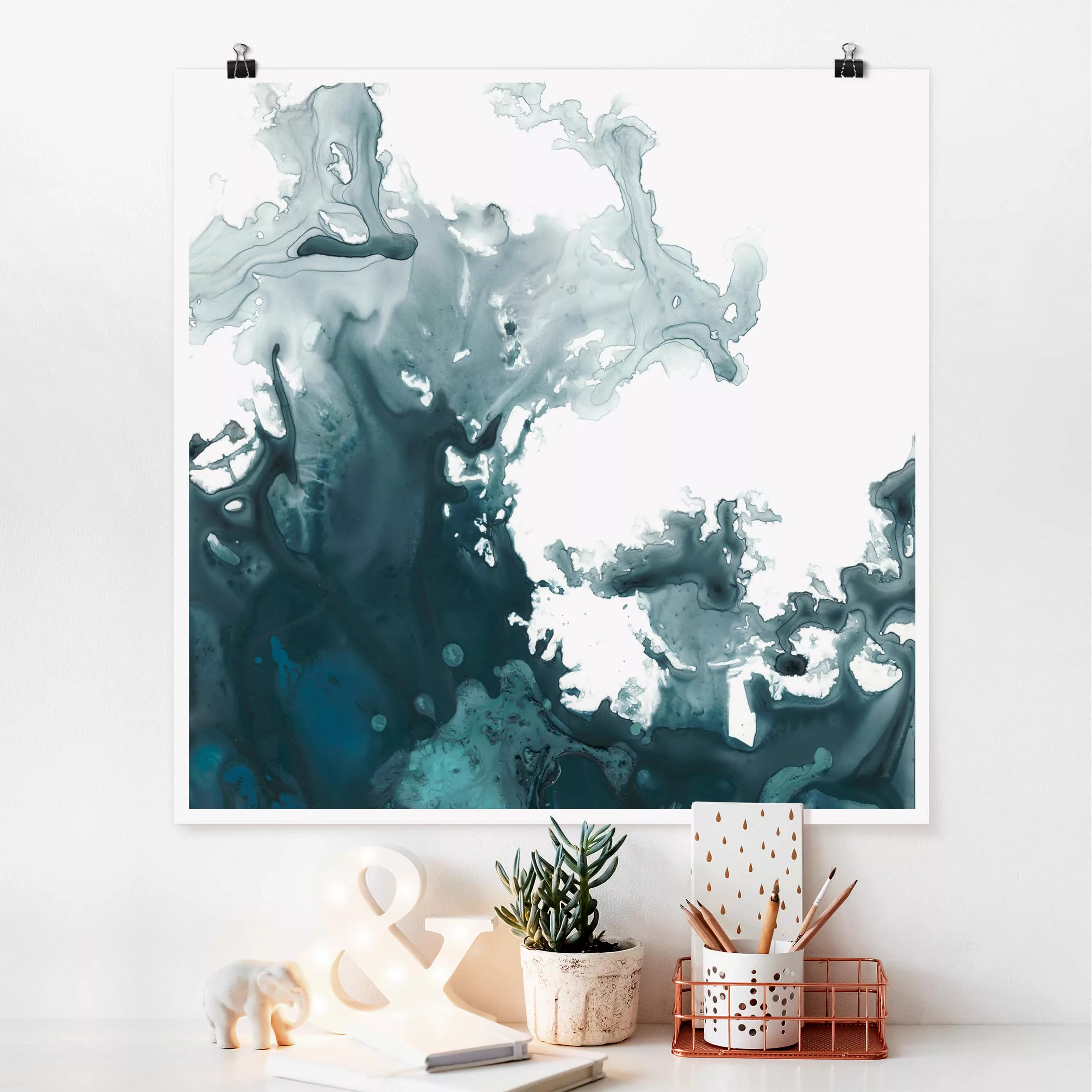 Poster Abstrakt - Quadrat Ägäisches Unwetter II günstig online kaufen