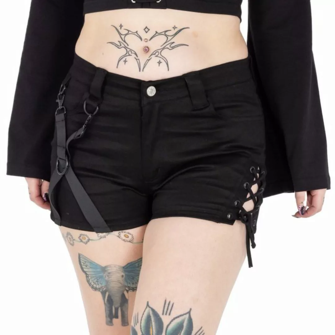 Chemical Black Shorts Kindra Gothic Goth Punk Industrial Riemen D-Ringe günstig online kaufen