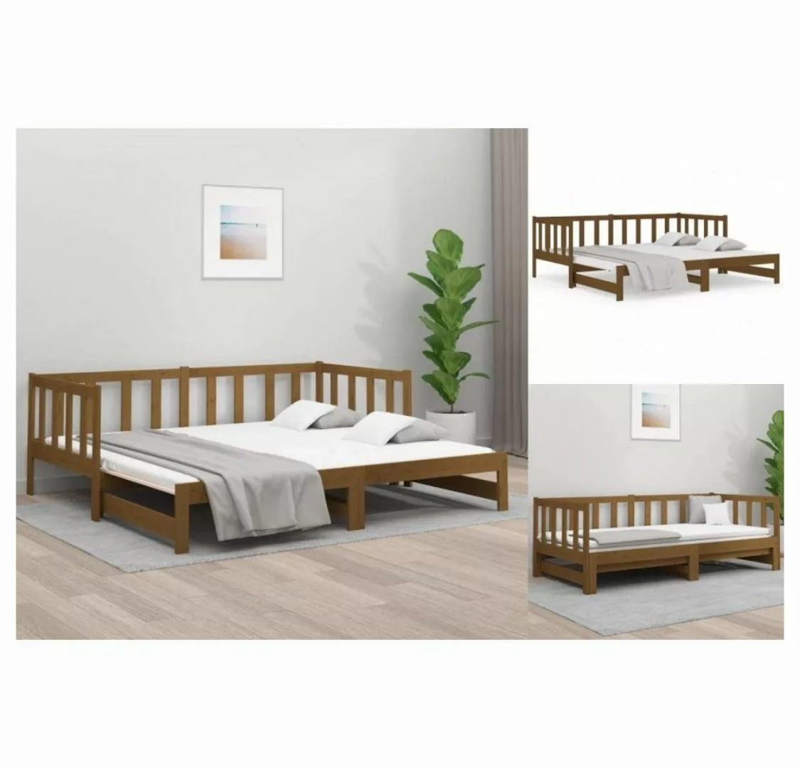 vidaXL Bettgestell Tagesbett Ausziehbar Honigbraun 2x80x200 cm Massivholz K günstig online kaufen