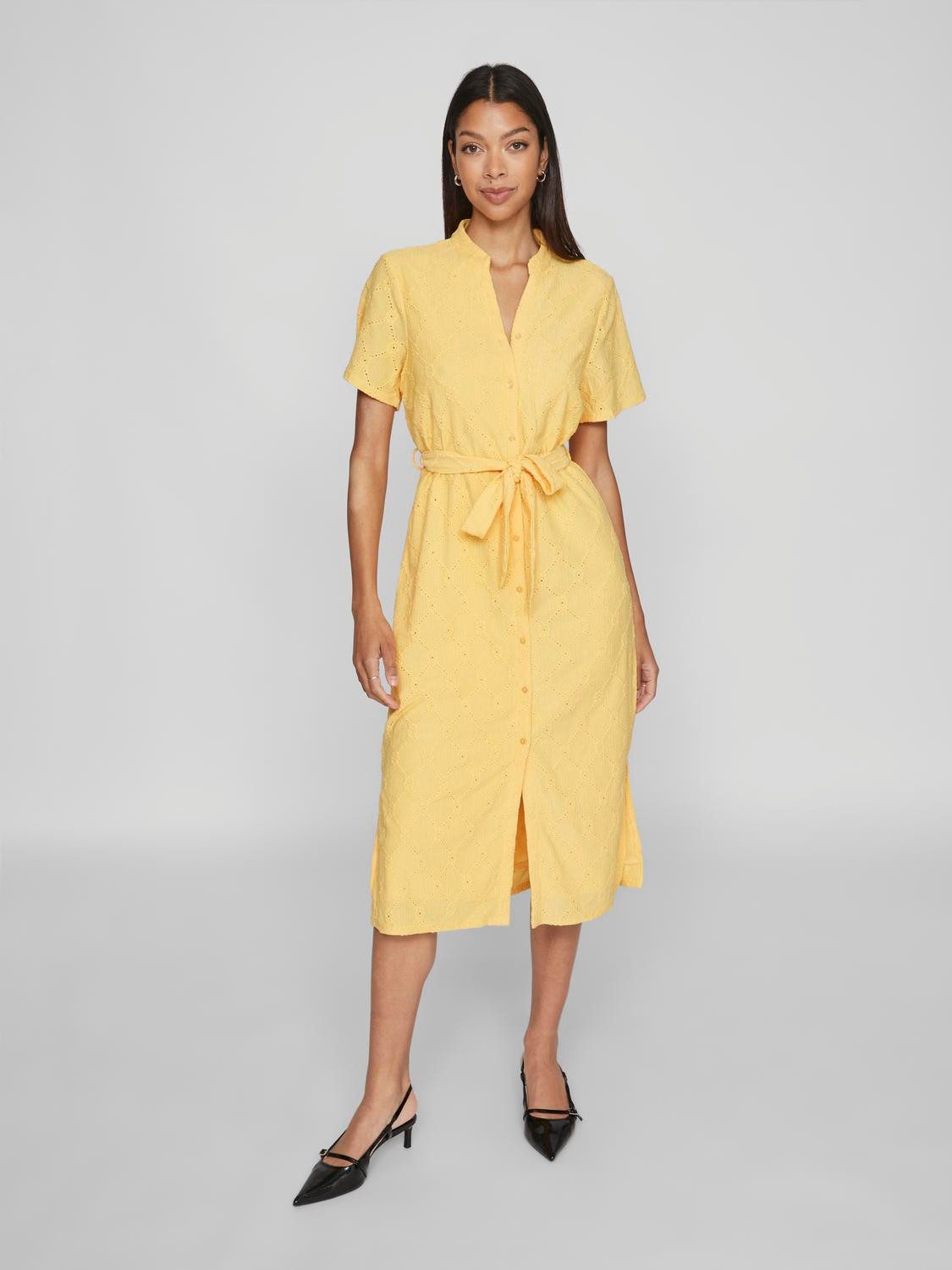 Vila Shirtkleid Kurzes Design Ärmel Geknöpfte günstig online kaufen