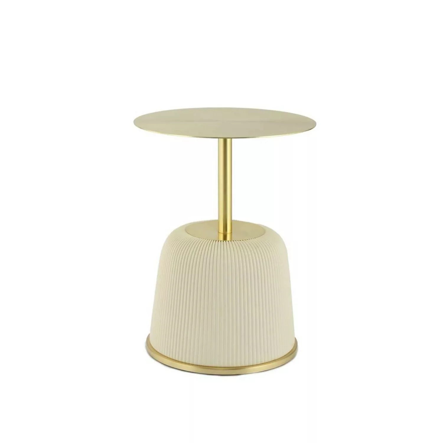 MeGusta Beistelltisch Tisch Creme Rund (DxH) Ø 40x55 cm elegant Zeno günstig online kaufen