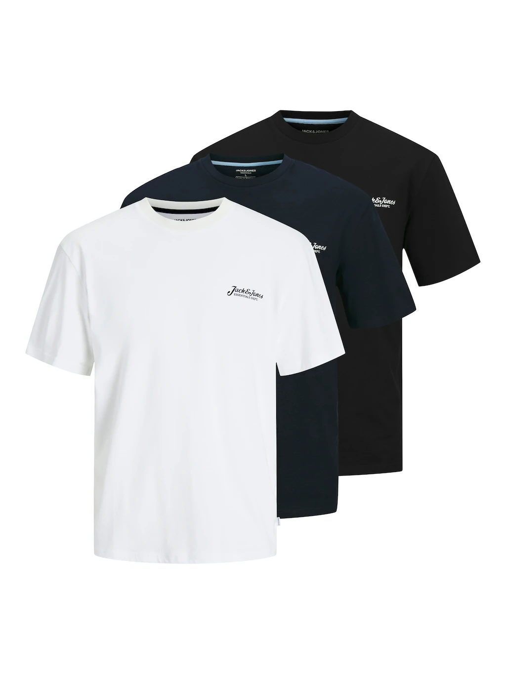 Jack & Jones Rundhalsshirt "JJBEAU TEE SS FRONTPRINT 3PK MP" günstig online kaufen