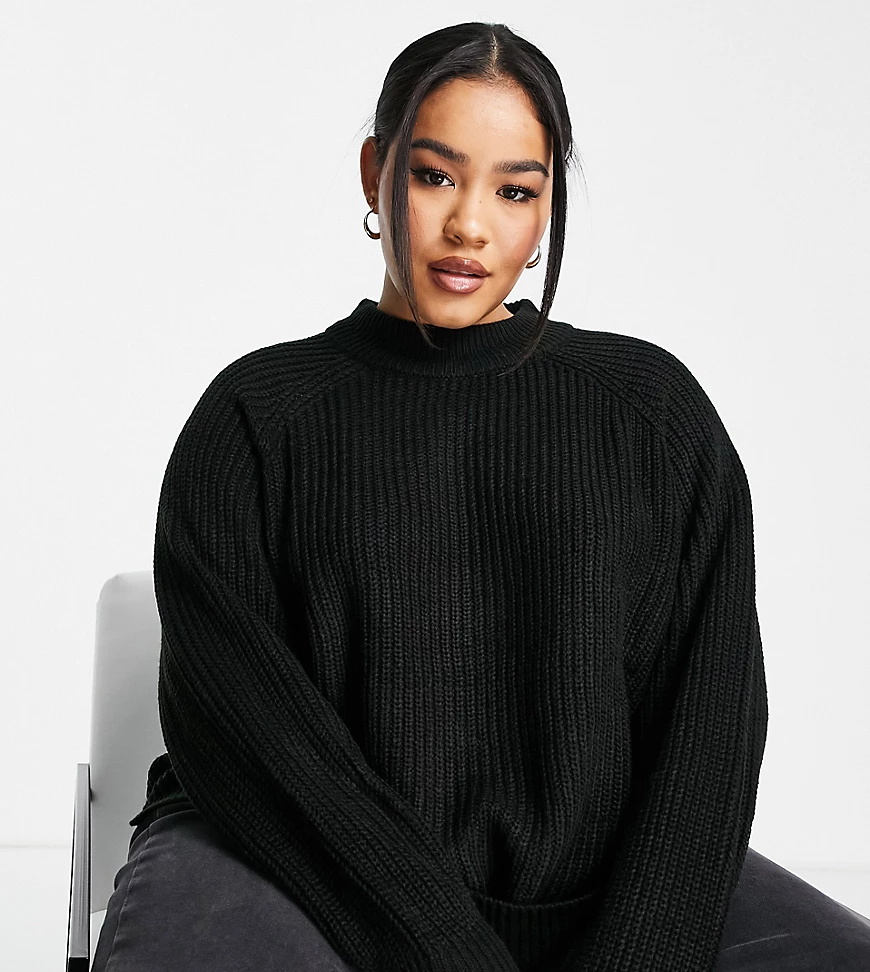 Vero Moda Curve – Hochgeschlossener, dicker Pullover in Schwarz günstig online kaufen