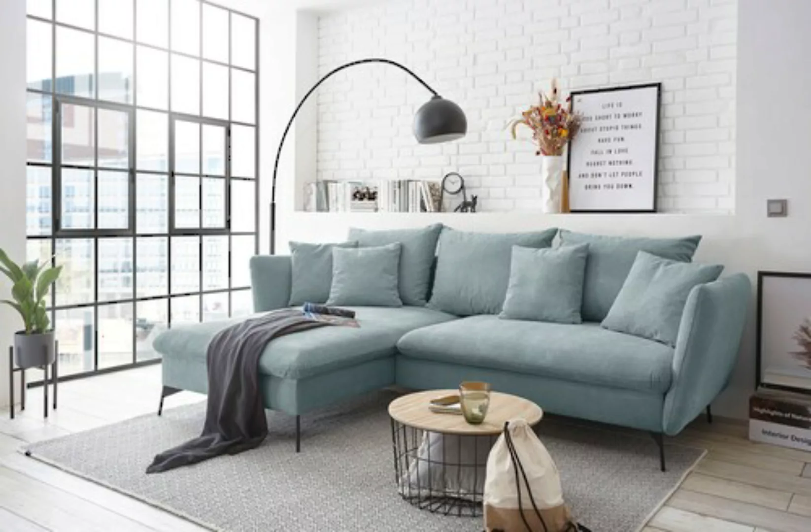 andas Ecksofa »LIVORNO,258 cm, L-Form,«, Schlaffunktion u. Bettkasten (139/ günstig online kaufen