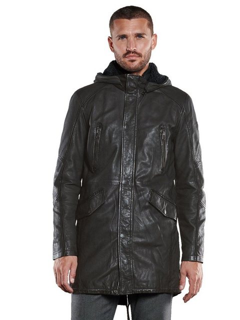 emilio adani Lederjacke Leder-Parka mit abnehmbarer Kapuze günstig online kaufen