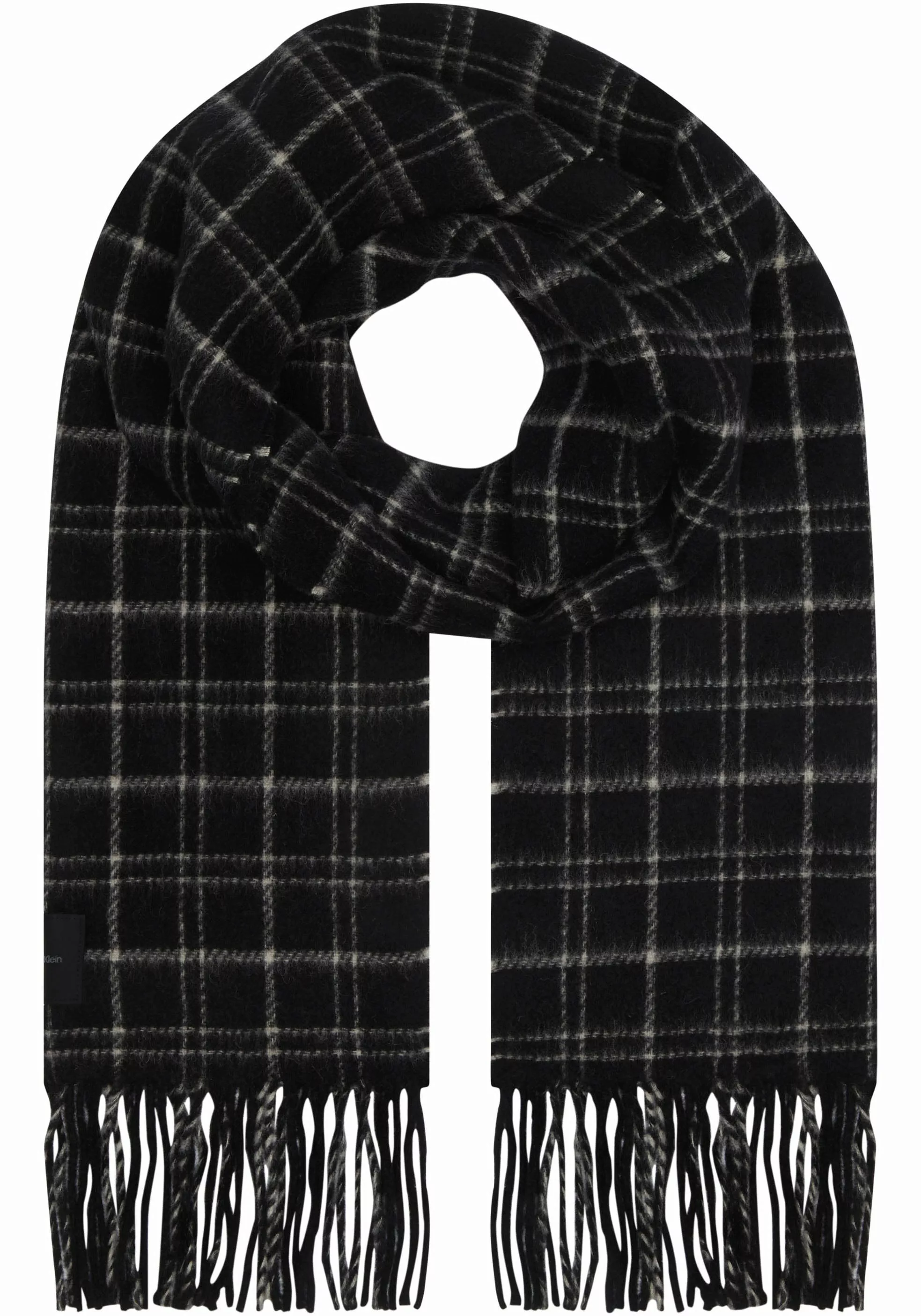 Calvin Klein Schal "MINI CHECK WOOL SCARF", mit Logopatch günstig online kaufen