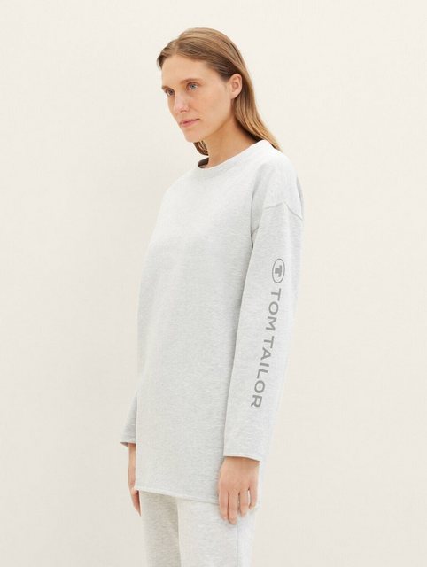 TOM TAILOR Pyjamaoberteil Oversized Langarmshirt mit Logo-Print mit Logo Pr günstig online kaufen