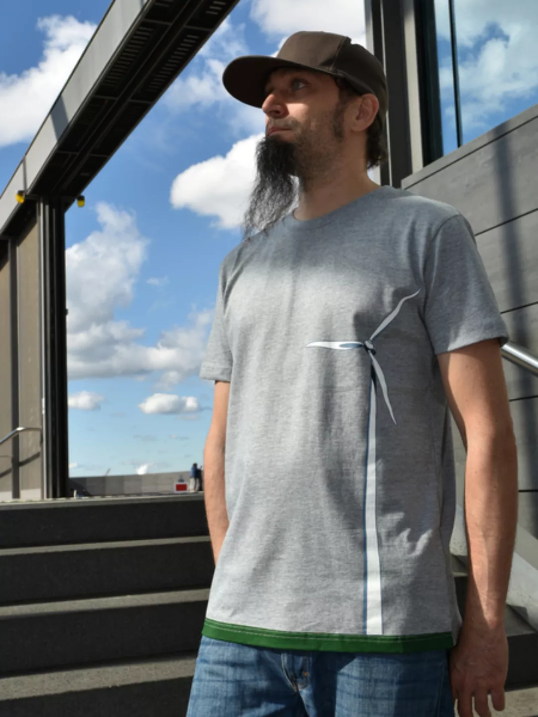 Windrad Grau Meliert Boy-t-shirt günstig online kaufen