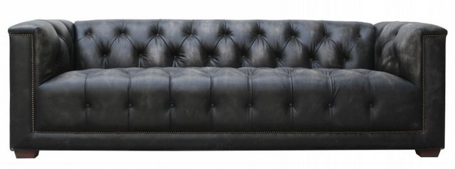 Xlmoebel Chesterfield-Sofa Neues Sofa aus Vintage-Leder in Schwarz im Shabb günstig online kaufen