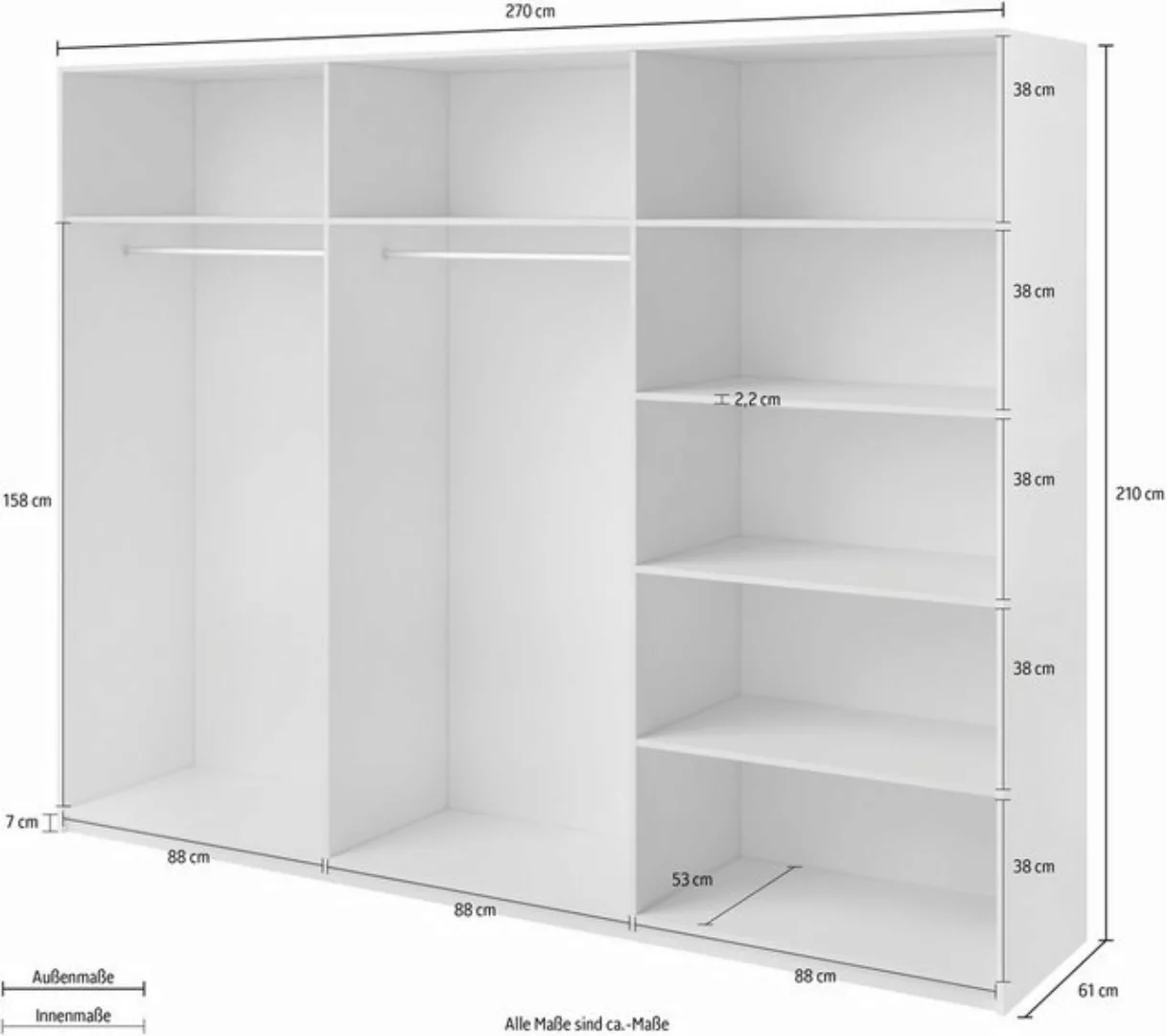 INOSIGN Schwebetürenschrank Galaxy Kleiderschrank, Wäscheschrank 200, 220 o günstig online kaufen