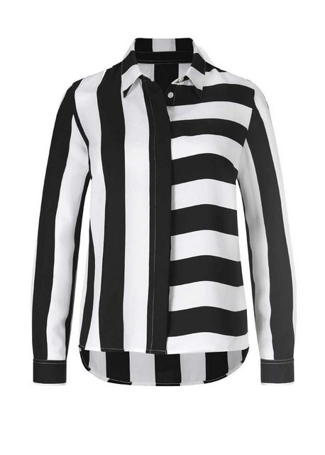 creation L Shirtbluse CRéATION L Damen Bluse, weiß-schwarz-bedruckt günstig online kaufen