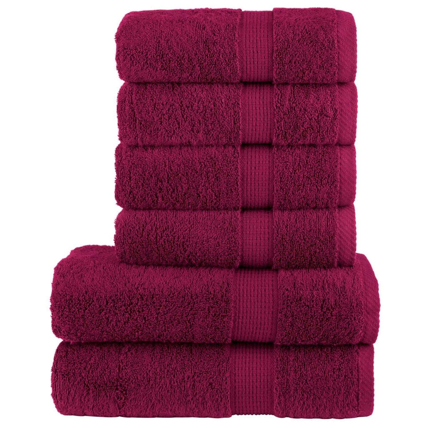 vidaXL 6 Tlg Premium-Handtuch-Set Bordeaux 600 g/m2 100% Baumwolle günstig online kaufen