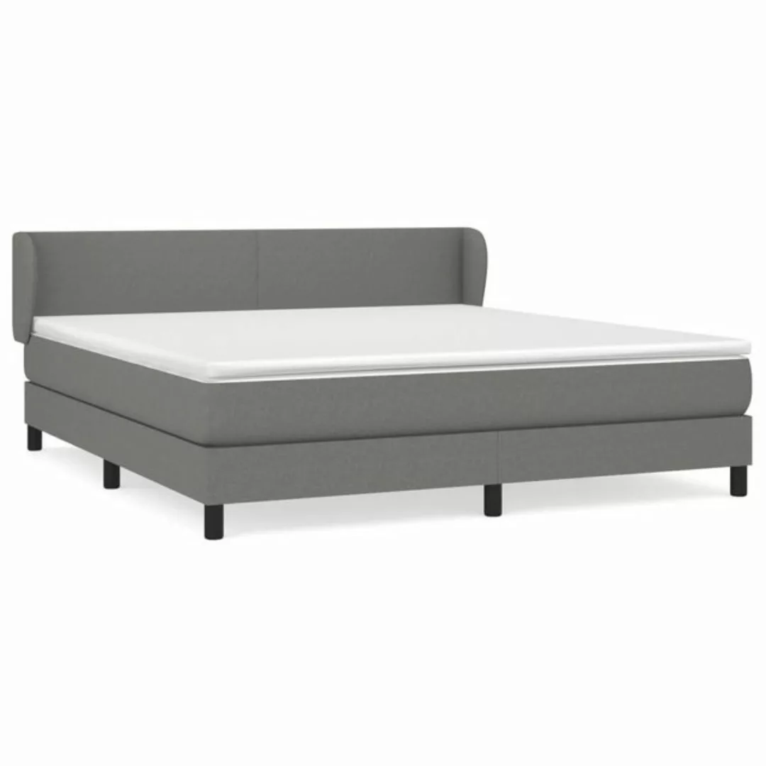 vidaXL Boxspringbett Boxspringbett mit Matratze Dunkelgrau 160x200 cm Stoff günstig online kaufen