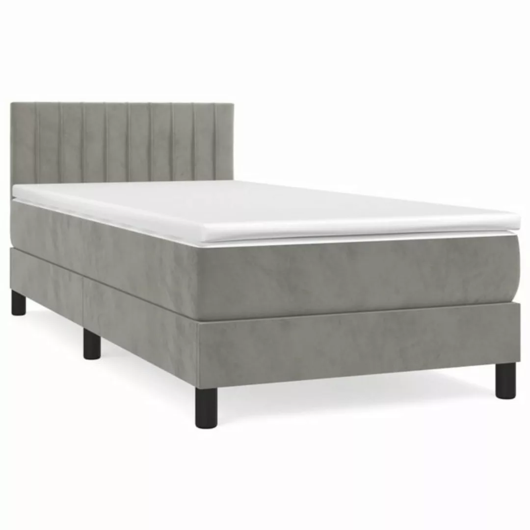 vidaXL Boxspringbett Bett Boxspringbett mit Matratze Samt (90 x 190 cm, Hel günstig online kaufen