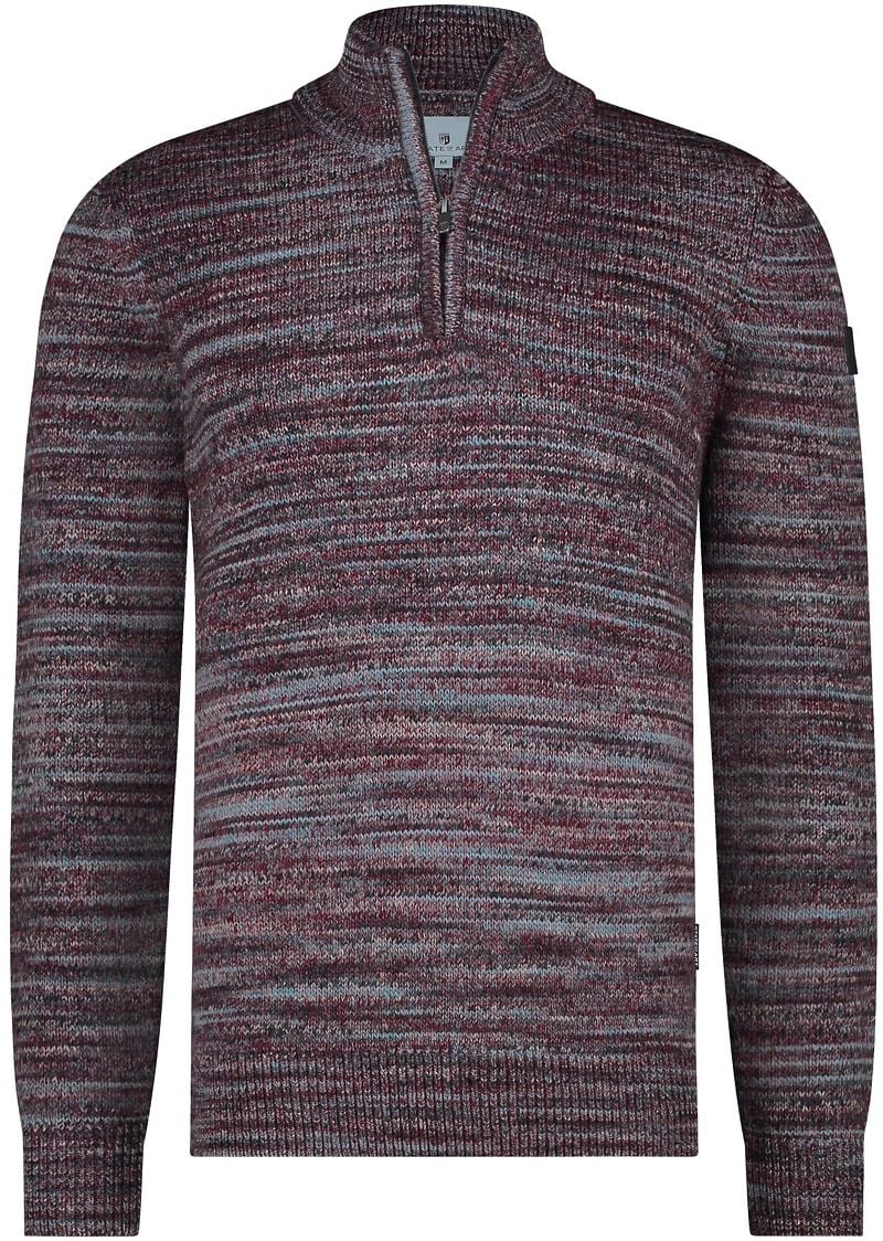 State Of Art Half Zip Pullover Melange Bordeaux - Größe 3XL günstig online kaufen