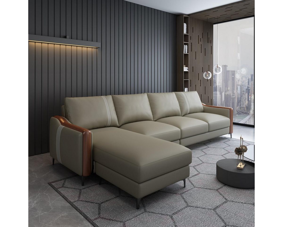 Xlmoebel Ecksofa Moderne Leder-Wohnlandschaft mit Ecksofa in L-Form, Herges günstig online kaufen