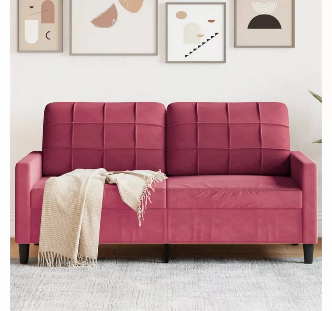 vidaXL Sofa, 2-Sitzer-Sofa Weinrot 140 cm Samt günstig online kaufen