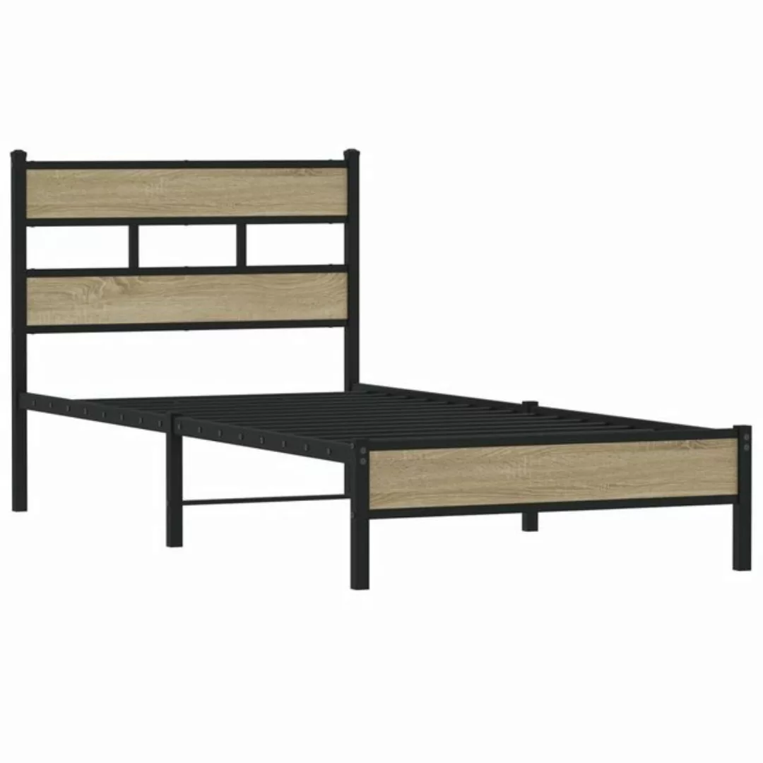 vidaXL Bett Bettgestell ohne Matratze Sonoma-Eiche 75x190 cm Holzwerkstoff günstig online kaufen