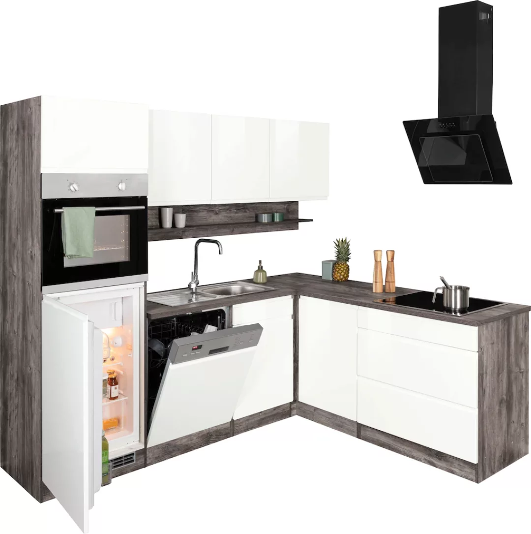 KOCHSTATION Küche "KS-Virginia", Stellbreite 230/190 cm, mit E-Geräten günstig online kaufen