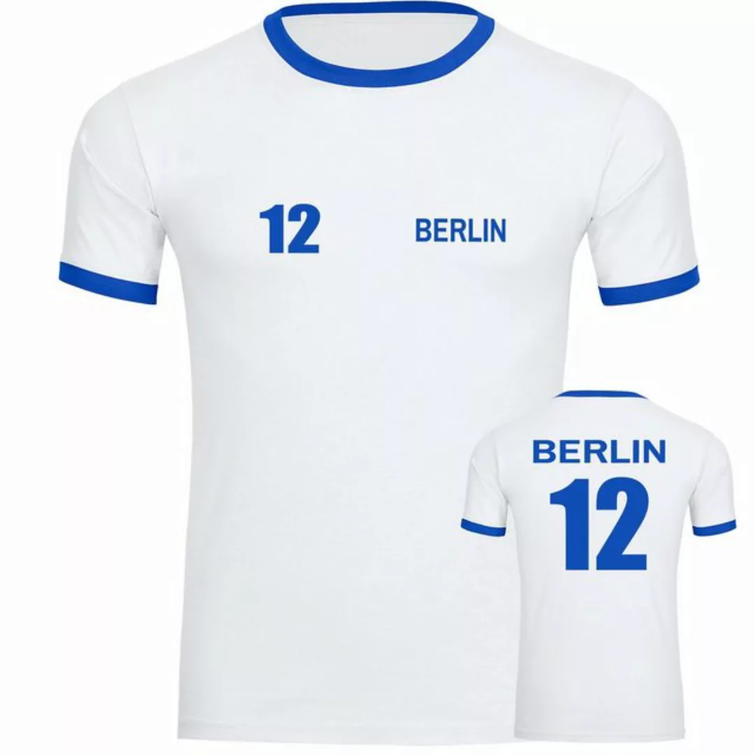 multifanshop T-Shirt Kontrast Berlin blau - Trikot 12 - Männer günstig online kaufen