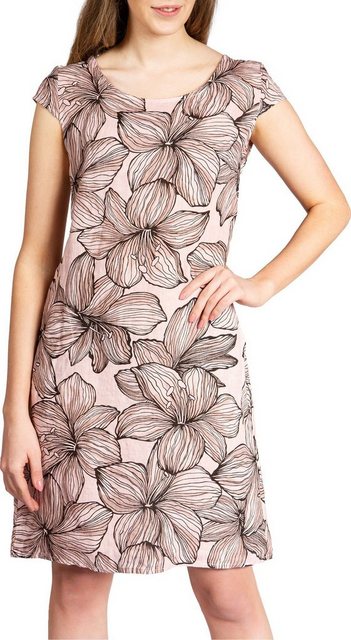 Caspar Sommerkleid SKL038 Damen Sommer Leinenkleid mit Lilien Blüten Print günstig online kaufen