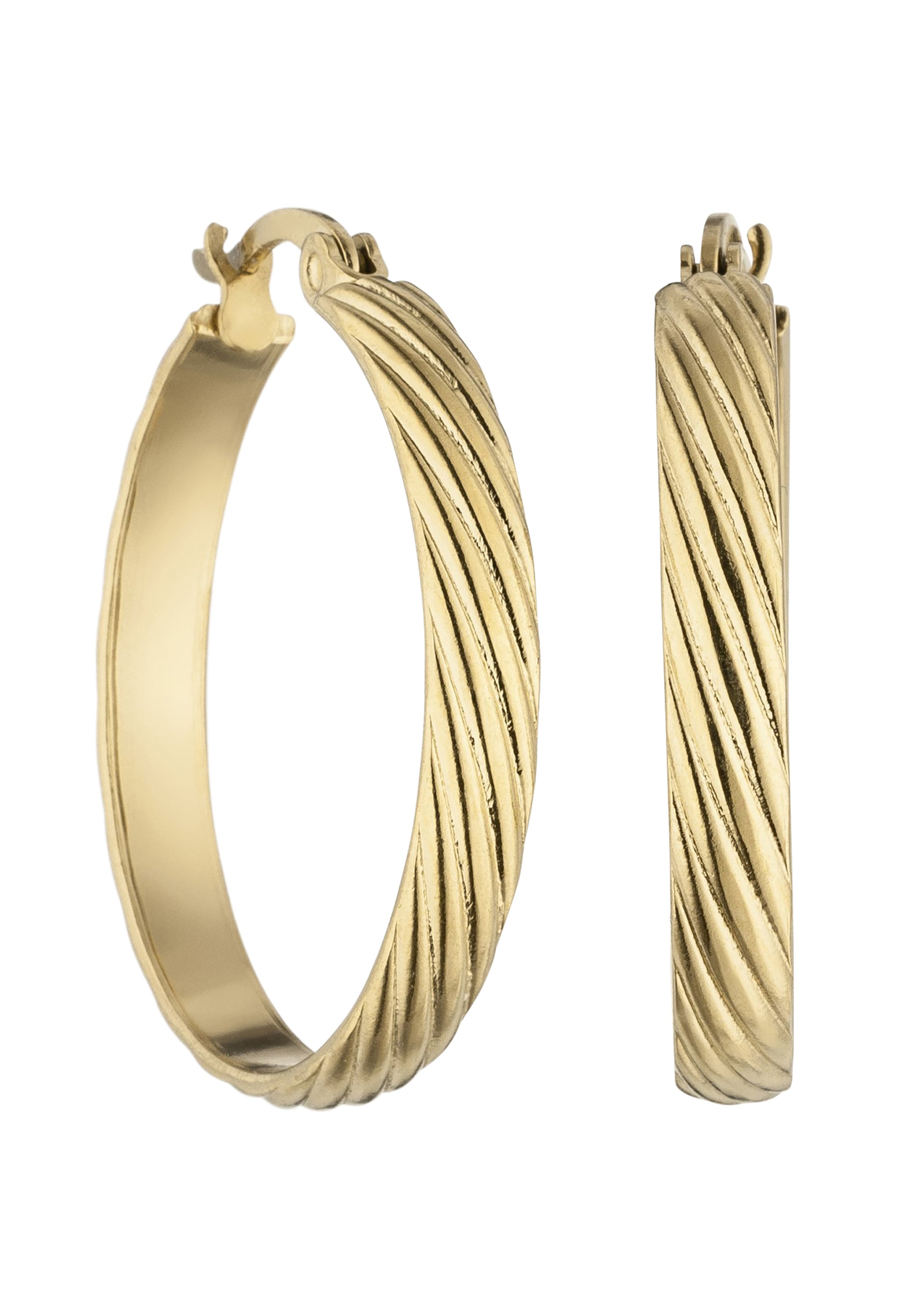 JOBO Paar Creolen "Große Ohrringe 27 mm", Edelstahl gold-farben günstig online kaufen